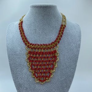 Red and Gold Bead Necklace